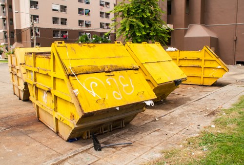 Small skip outside a terraced house in St John's Wood