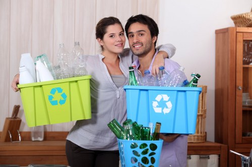 Sorting recyclable materials in St Johns Wood